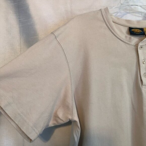 Sandy River Mens Henley 3 Button Beige T Shirt Mens 2 XLG - Picture 4 of 9